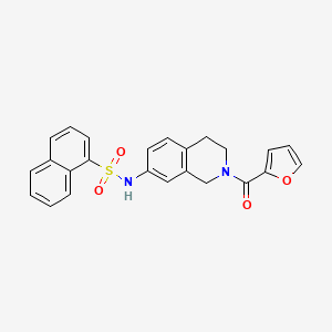 molecular formula C24H20N2O4S B2779723 N-(2-(呋喃-2-甲酰)-1,2,3,4-四氢异喹啉-7-基)萘磺酰胺 CAS No. 955723-68-9