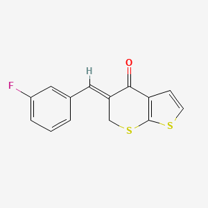 molecular formula C14H9FOS2 B2779725 5-[(Z)-(3-fluorophenyl)methylidene]-4H-thieno[2,3-b]thiopyran-4(6H)-one CAS No. 1164519-83-8