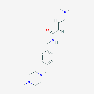 (E)-4-(Dimethylamino)-N-[[4-[(4-methylpiperazin-1-yl)methyl]phenyl]methyl]but-2-enamide