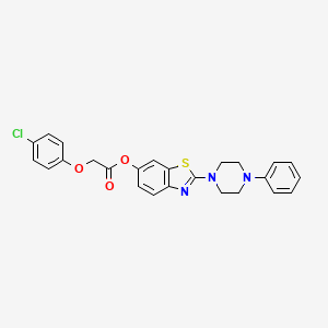 molecular formula C25H22ClN3O3S B2779728 2-(4-Phenylpiperazin-1-yl)benzo[d]thiazol-6-yl 2-(4-chlorophenoxy)acetate CAS No. 953135-59-6