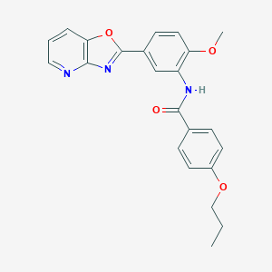 molecular formula C23H21N3O4 B277973 N-(2-methoxy-5-[1,3]oxazolo[4,5-b]pyridin-2-ylphenyl)-4-propoxybenzamide 