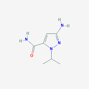 molecular formula C7H12N4O B2779730 5-Amino-2-propan-2-ylpyrazole-3-carboxamide CAS No. 1895783-12-6
