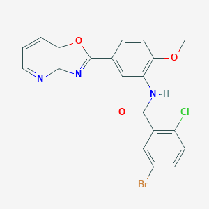 5-bromo-2-chloro-N-[2-methoxy-5-([1,3]oxazolo[4,5-b]pyridin-2-yl)phenyl]benzamide