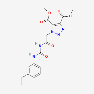 molecular formula C17H19N5O6 B2779740 dimethyl 1-[2-({[(3-ethylphenyl)amino]carbonyl}amino)-2-oxoethyl]-1H-1,2,3-triazole-4,5-dicarboxylate CAS No. 892278-29-4