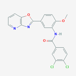 molecular formula C20H13Cl2N3O3 B277975 3,4-dichloro-N-(2-methoxy-5-[1,3]oxazolo[4,5-b]pyridin-2-ylphenyl)benzamide 