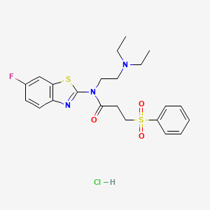 N-(2-(diethylamino)ethyl)-N-(6-fluorobenzo[d]thiazol-2-yl)-3-(phenylsulfonyl)propanamide hydrochloride