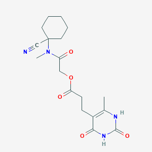 molecular formula C18H24N4O5 B2779756 [(1-Cyanocyclohexyl)(methyl)carbamoyl]methyl 3-(6-methyl-2,4-dioxo-1,2,3,4-tetrahydropyrimidin-5-yl)propanoate CAS No. 1119250-99-5