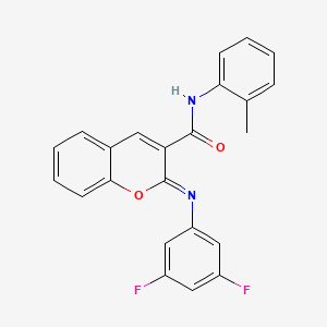 (2Z)-2-[(3,5-difluorophenyl)imino]-N-(2-methylphenyl)-2H-chromene-3-carboxamide