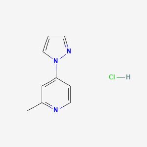 molecular formula C9H10ClN3 B2779758 2-Methyl-4-pyrazol-1-ylpyridine;hydrochloride CAS No. 2320379-59-5