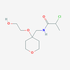 2-Chloro-N-[[4-(2-hydroxyethoxy)oxan-4-yl]methyl]propanamide