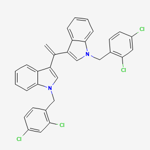 molecular formula C32H22Cl4N2 B2779762 1-[(2,4-Dichlorophenyl)methyl]-3-[1-[1-[(2,4-dichlorophenyl)methyl]indol-3-yl]ethenyl]indole CAS No. 338777-63-2