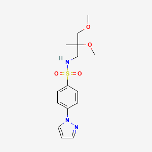 molecular formula C15H21N3O4S B2779767 N-(2,3-二甲氧基-2-甲基丙基)-4-(1H-吡唑-1-基)苯乙磺酰胺 CAS No. 2097866-23-2