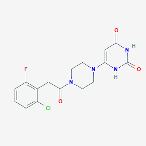 molecular formula C16H16ClFN4O3 B2779768 6-[4-[2-(2-Chloro-6-fluorophenyl)acetyl]piperazin-1-yl]-1H-pyrimidine-2,4-dione CAS No. 2379996-29-7