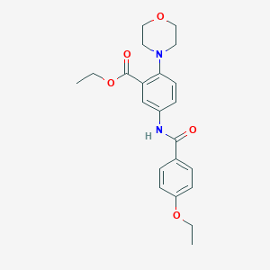 molecular formula C22H26N2O5 B277977 Ethyl 5-[(4-ethoxybenzoyl)amino]-2-(4-morpholinyl)benzoate 