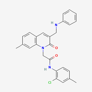2-[3-(anilinomethyl)-7-methyl-2-oxoquinolin-1(2H)-yl]-N-(2-chloro-4-methylphenyl)acetamide