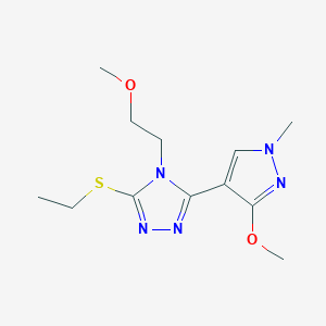 3-(ethylthio)-5-(3-methoxy-1-methyl-1H-pyrazol-4-yl)-4-(2-methoxyethyl)-4H-1,2,4-triazole