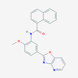 N-[2-methoxy-5-([1,3]oxazolo[4,5-b]pyridin-2-yl)phenyl]naphthalene-1-carboxamide