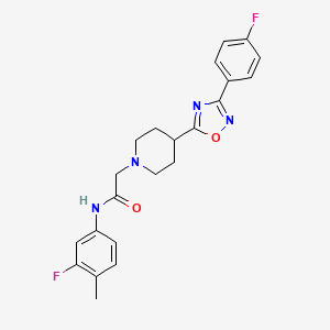 N-(3-fluoro-4-methylphenyl)-2-(4-(3-(4-fluorophenyl)-1,2,4-oxadiazol-5-yl)piperidin-1-yl)acetamide