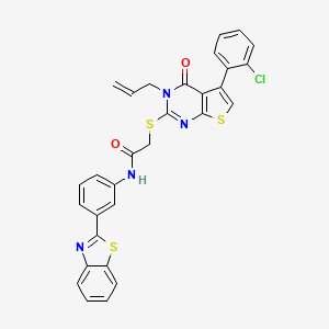 2-((3-allyl-5-(2-chlorophenyl)-4-oxo-3,4-dihydrothieno[2,3-d]pyrimidin-2-yl)thio)-N-(3-(benzo[d]thiazol-2-yl)phenyl)acetamide