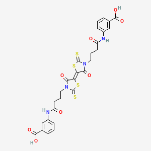 3-[4-[(5E)-5-[3-[4-(3-carboxyanilino)-4-oxobutyl]-4-oxo-2-sulfanylidene-1,3-thiazolidin-5-ylidene]-4-oxo-2-sulfanylidene-1,3-thiazolidin-3-yl]butanoylamino]benzoic acid