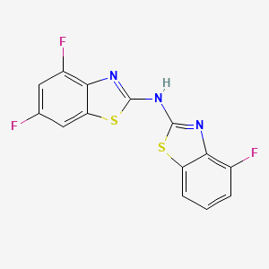 molecular formula C14H6F3N3S2 B2779793 4,6-difluoro-N-(4-fluoro-1,3-benzothiazol-2-yl)-1,3-benzothiazol-2-amine CAS No. 862975-25-5