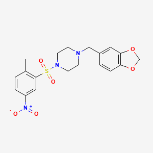 1-(1,3-Benzodioxol-5-ylmethyl)-4-[(2-methyl-5-nitrophenyl)sulfonyl]piperazine