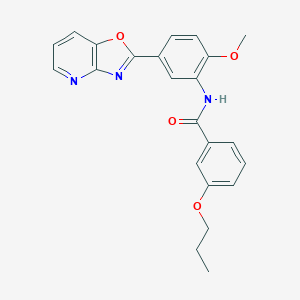 molecular formula C23H21N3O4 B277980 N-(2-methoxy-5-[1,3]oxazolo[4,5-b]pyridin-2-ylphenyl)-3-propoxybenzamide 