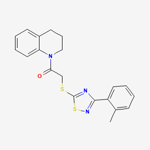 molecular formula C20H19N3OS2 B2779801 1-(3,4-二氢喹啉-1(2H)-基)-2-((3-(邻甲苯基)-1,2,4-噻二唑-5-基)硫)乙酮 CAS No. 864918-37-6