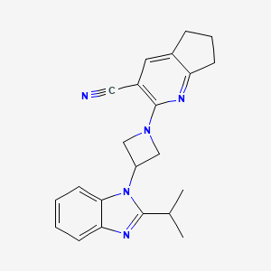 2-[3-(2-Propan-2-ylbenzimidazol-1-yl)azetidin-1-yl]-6,7-dihydro-5H-cyclopenta[b]pyridine-3-carbonitrile