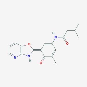 molecular formula C18H19N3O3 B277981 3-methyl-N-[(3E)-5-methyl-3-(3H-[1,3]oxazolo[4,5-b]pyridin-2-ylidene)-4-oxocyclohexa-1,5-dien-1-yl]butanamide 