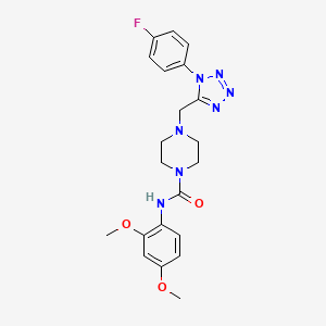 molecular formula C21H24FN7O3 B2779815 N-(2,4-dimethoxyphenyl)-4-((1-(4-fluorophenyl)-1H-tetrazol-5-yl)methyl)piperazine-1-carboxamide CAS No. 1040652-58-1