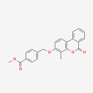 molecular formula C23H18O5 B2779818 methyl 4-{[(4-methyl-6-oxo-6H-benzo[c]chromen-3-yl)oxy]methyl}benzoate CAS No. 307551-62-8