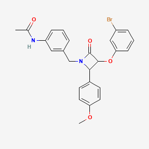 N-(3-{[3-(3-bromophenoxy)-2-(4-methoxyphenyl)-4-oxoazetidin-1-yl]methyl}phenyl)acetamide