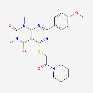 7-(4-methoxyphenyl)-1,3-dimethyl-5-((2-oxo-2-(piperidin-1-yl)ethyl)thio)pyrimido[4,5-d]pyrimidine-2,4(1H,3H)-dione