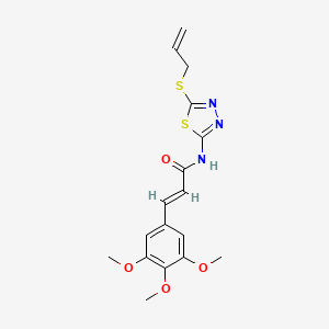 molecular formula C17H19N3O4S2 B2779825 (E)-N-(5-(烯丙硫基)-1,3,4-噻二唑-2-基)-3-(3,4,5-三甲氧基苯基)丙烯酰胺 CAS No. 501112-84-1