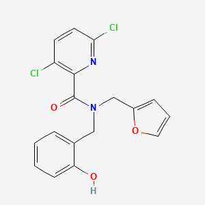 molecular formula C18H14Cl2N2O3 B2779828 3,6-dichloro-N-[(furan-2-yl)methyl]-N-[(2-hydroxyphenyl)methyl]pyridine-2-carboxamide CAS No. 1423229-48-4