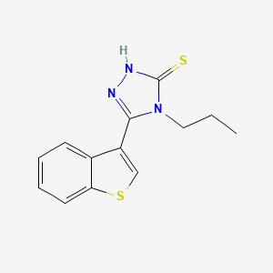 molecular formula C13H13N3S2 B2779832 5-(1-benzothien-3-yl)-4-propyl-4H-1,2,4-triazole-3-thiol CAS No. 777879-27-3