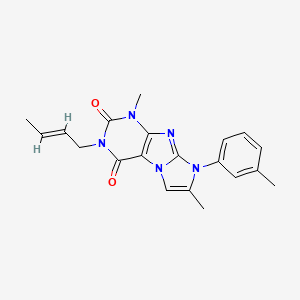 molecular formula C20H21N5O2 B2779836 3-[(2E)-but-2-en-1-yl]-1,7-dimethyl-8-(3-methylphenyl)-1H,2H,3H,4H,8H-imidazo[1,2-g]purine-2,4-dione CAS No. 946361-01-9