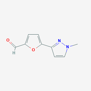 molecular formula C9H8N2O2 B2779839 5-(1-methyl-1H-pyrazol-3-yl)furan-2-carbaldehyde CAS No. 1539397-52-8