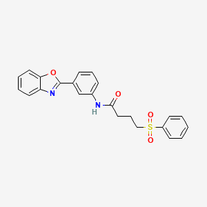 N-(3-(benzo[d]oxazol-2-yl)phenyl)-4-(phenylsulfonyl)butanamide