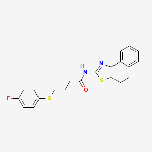 molecular formula C21H19FN2OS2 B2779850 4-[(4-fluorophenyl)sulfanyl]-N-{4H,5H-naphtho[1,2-d][1,3]thiazol-2-yl}butanamide CAS No. 923089-09-2