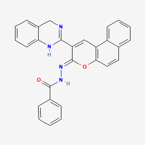 N'-[(3Z)-2-(1,4-dihydroquinazolin-2-yl)-3H-benzo[f]chromen-3-ylidene]benzohydrazide