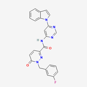 N-(6-(1H-indol-1-yl)pyrimidin-4-yl)-1-(3-fluorobenzyl)-6-oxo-1,6-dihydropyridazine-3-carboxamide