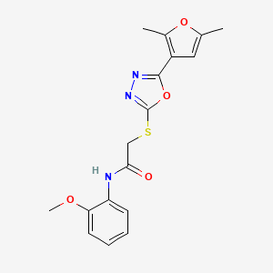 2-((5-(2,5-dimethylfuran-3-yl)-1,3,4-oxadiazol-2-yl)thio)-N-(2-methoxyphenyl)acetamide