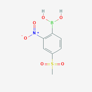molecular formula C7H8BNO6S B2779865 4-Methanesulfonyl-2-nitrophenylboronic acid CAS No. 2377609-89-5