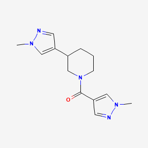 molecular formula C14H19N5O B2779868 (1-Methylpyrazol-4-yl)-[3-(1-methylpyrazol-4-yl)piperidin-1-yl]methanone CAS No. 2309708-77-6