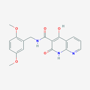molecular formula C18H17N3O5 B2779875 N~3~-(2,5-dimethoxybenzyl)-4-hydroxy-2-oxo-1,2-dihydro[1,8]naphthyridine-3-carboxamide CAS No. 1251680-82-6