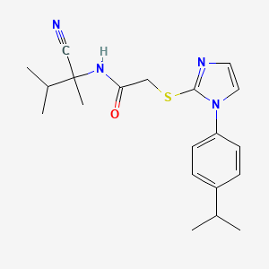 N-(1-cyano-1,2-dimethylpropyl)-2-({1-[4-(propan-2-yl)phenyl]-1H-imidazol-2-yl}sulfanyl)acetamide