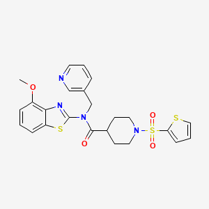 molecular formula C24H24N4O4S3 B2779879 N-(4-methoxy-1,3-benzothiazol-2-yl)-N-[(pyridin-3-yl)methyl]-1-(thiophene-2-sulfonyl)piperidine-4-carboxamide CAS No. 920165-24-8