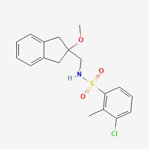 3-chloro-N-((2-methoxy-2,3-dihydro-1H-inden-2-yl)methyl)-2-methylbenzenesulfonamide